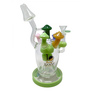 10.5" Lookah Jellyfish Perc Mushroom Forest Water Pipe Rig (American Green) - [WPC722]